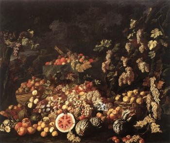 Giuseppe Recco : Still-Life with Fruit and Flowers